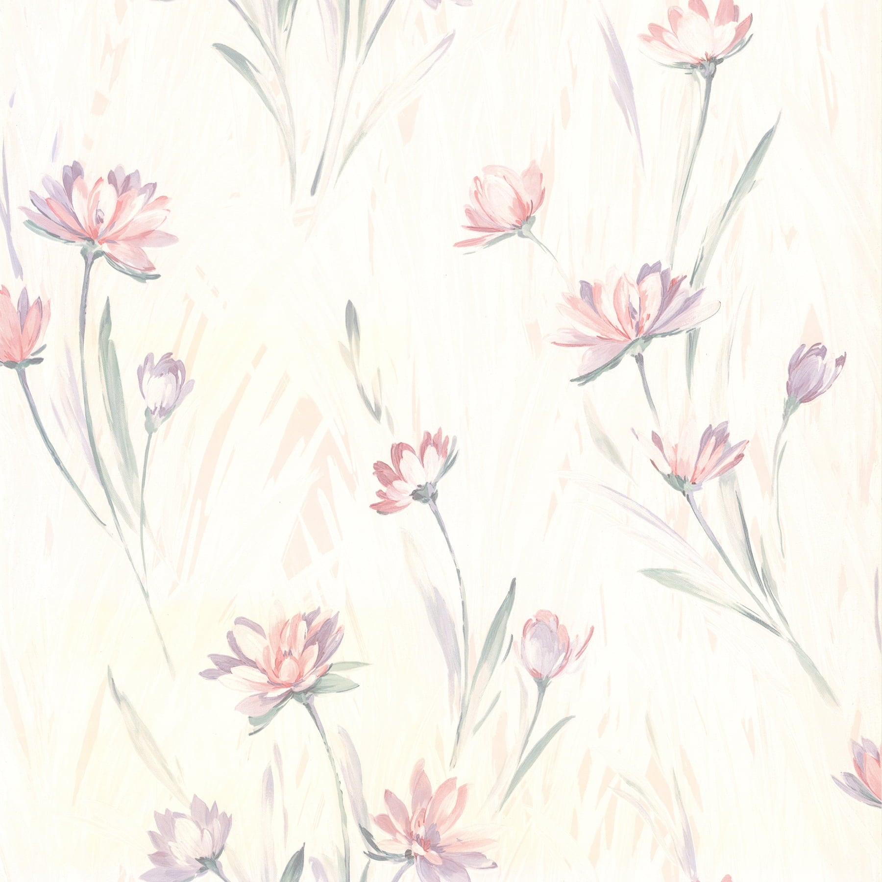 Brewster Gloria Eggshell Floral Wallpaper