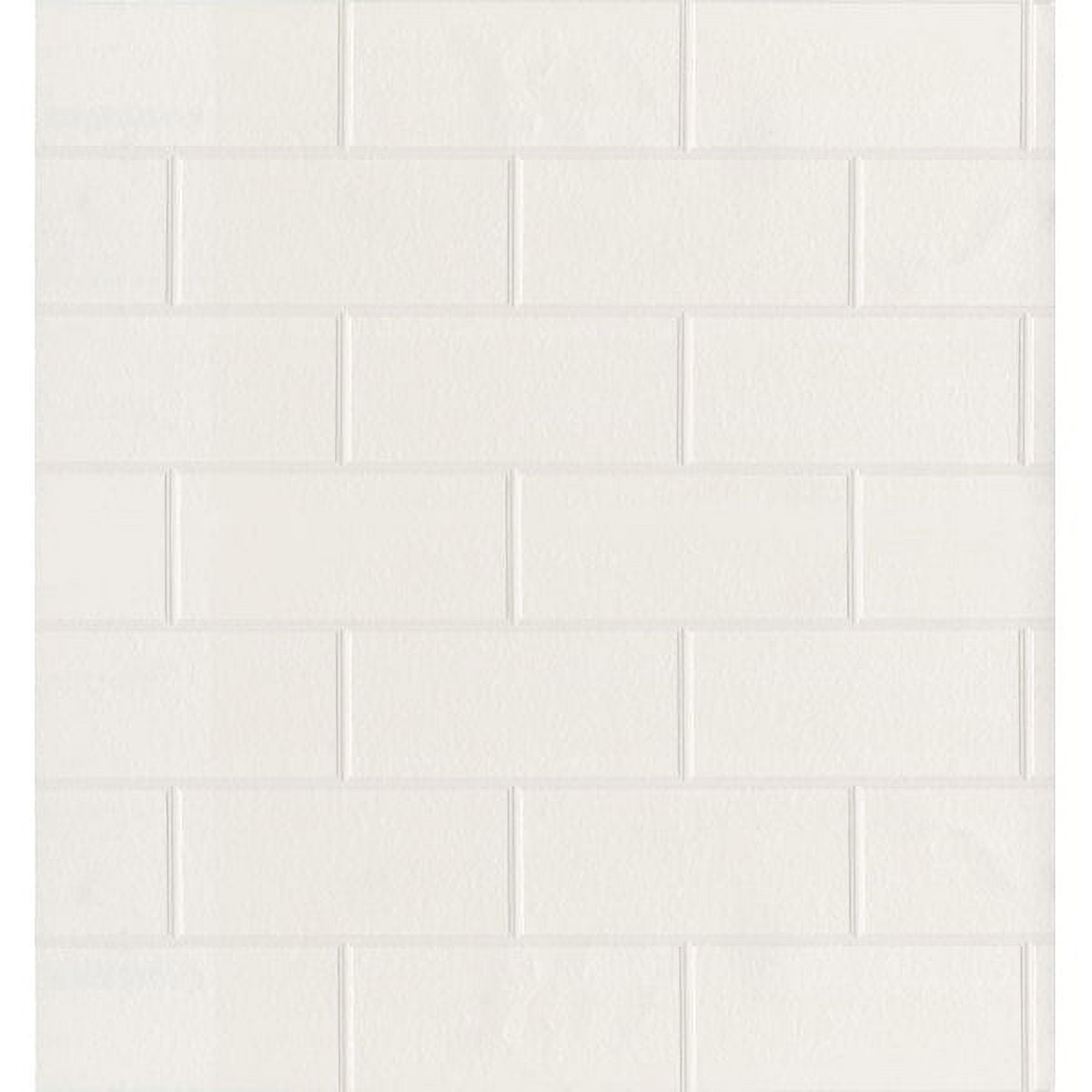 Brewster Paintable White Tile Prepasted Expanded Vinyl Wallpaper, 20.5-in by 33-ft, 56.4 sq. ft.