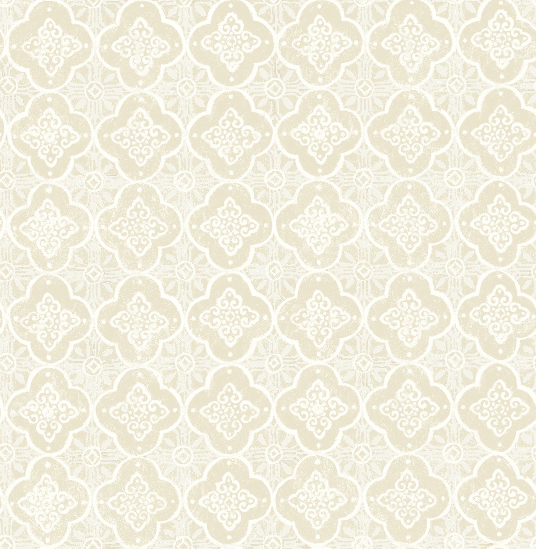 Brewster Seville Wheat Geometric Tile Wallpaper