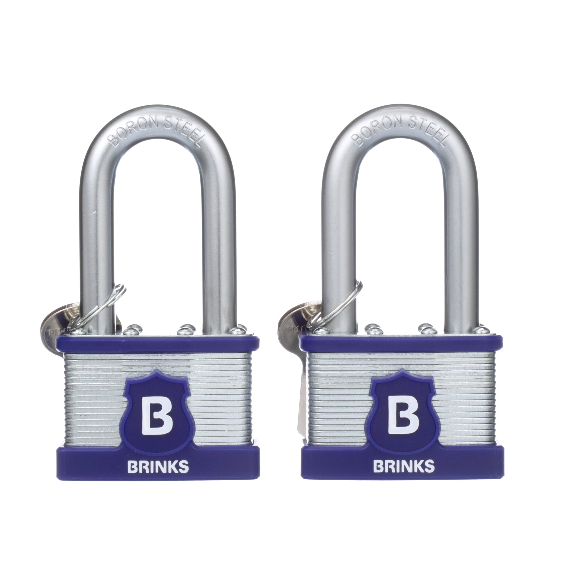 Brinks Acero Laminado 50mm con Llave Padlock con 2 Grillos de 7/16in, Paquete de 2