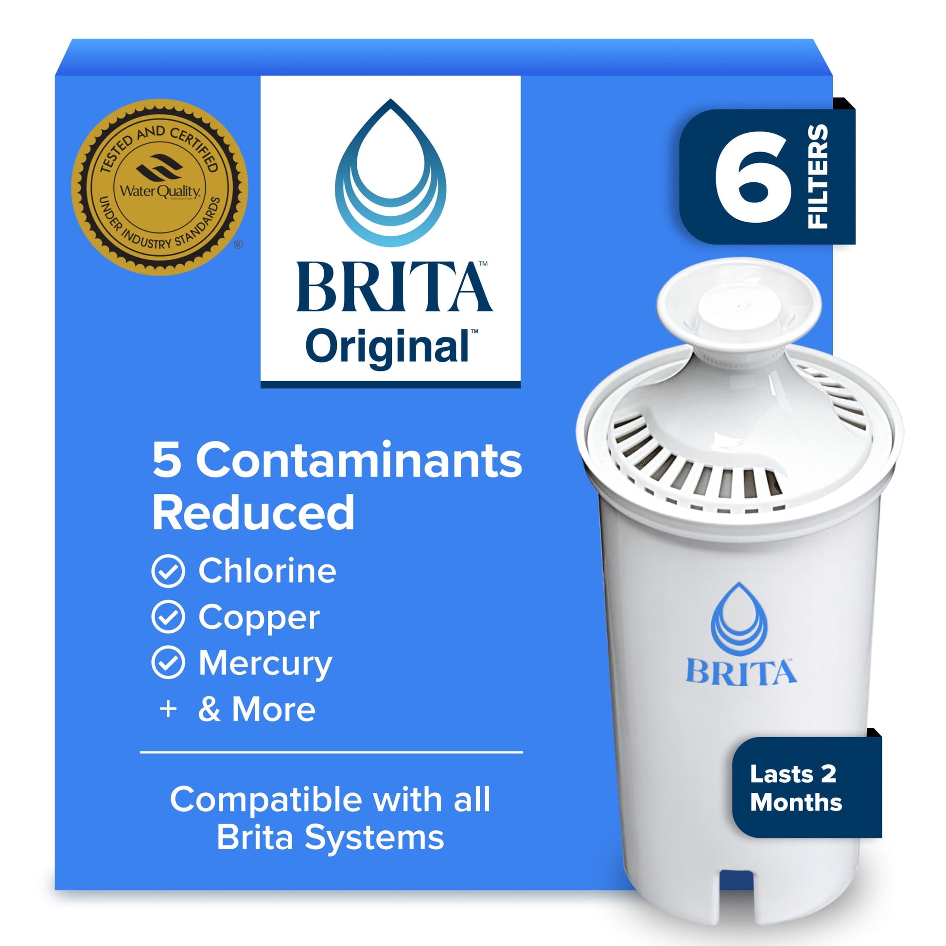 Brita Standard Replacement Water Filter, Compatible with All Brita Pitchers & Dispensers (3 Pack)
