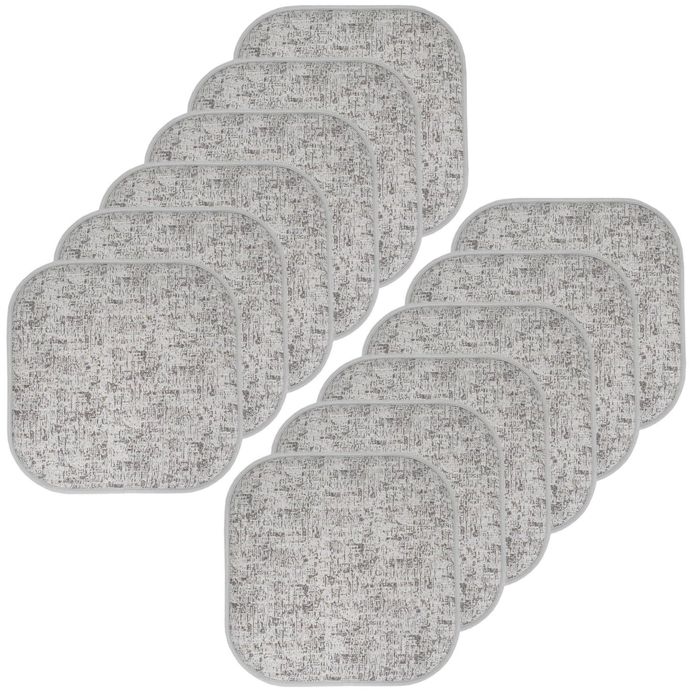 Broadway Memory Foam No Slip Back 16 x 16 Chair Pad Cushion 12 Pack - Blue-Black