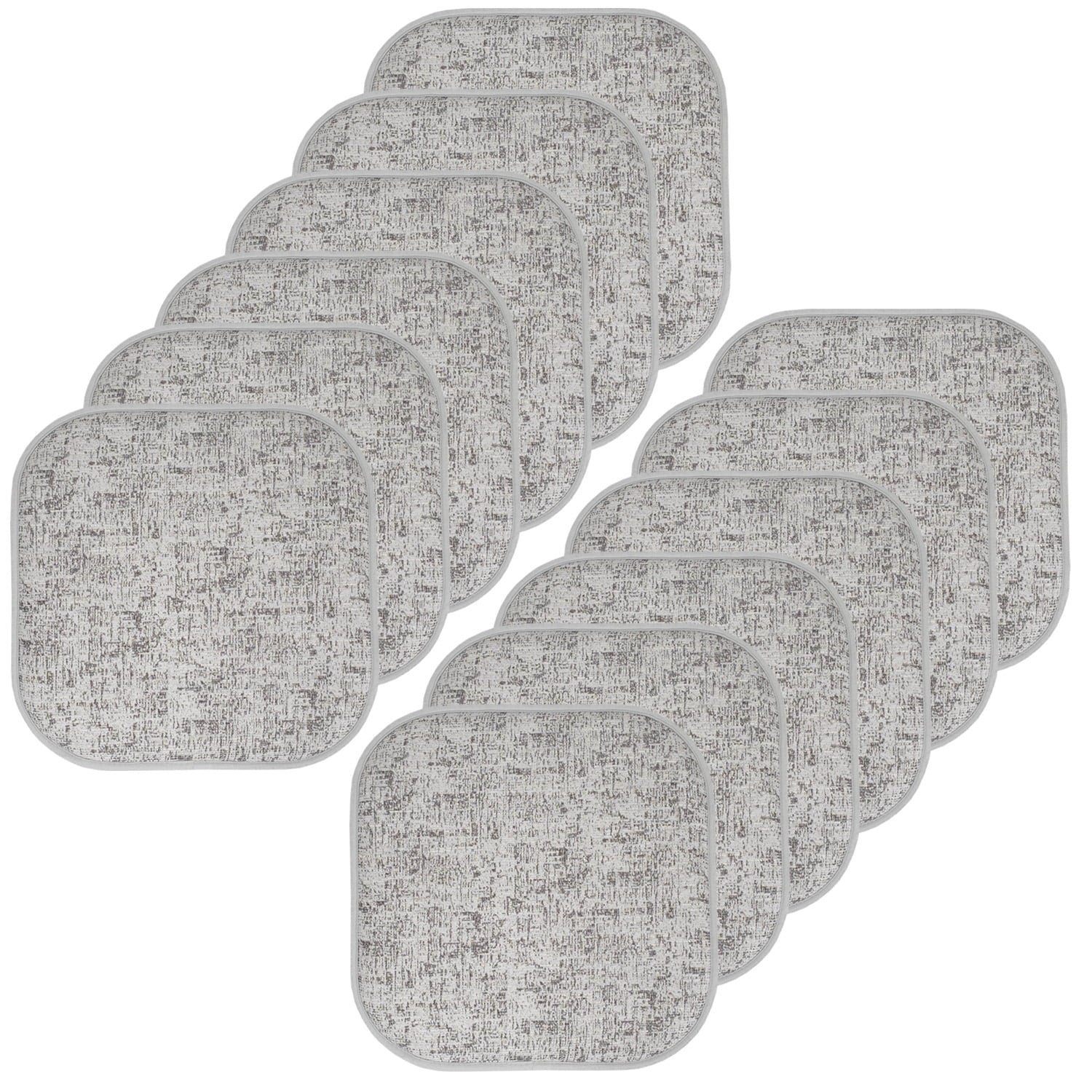 Broadway Memory Foam No Slip Back 16 x 16 Chair Pad Cushion 12 Pack - Blue-Black