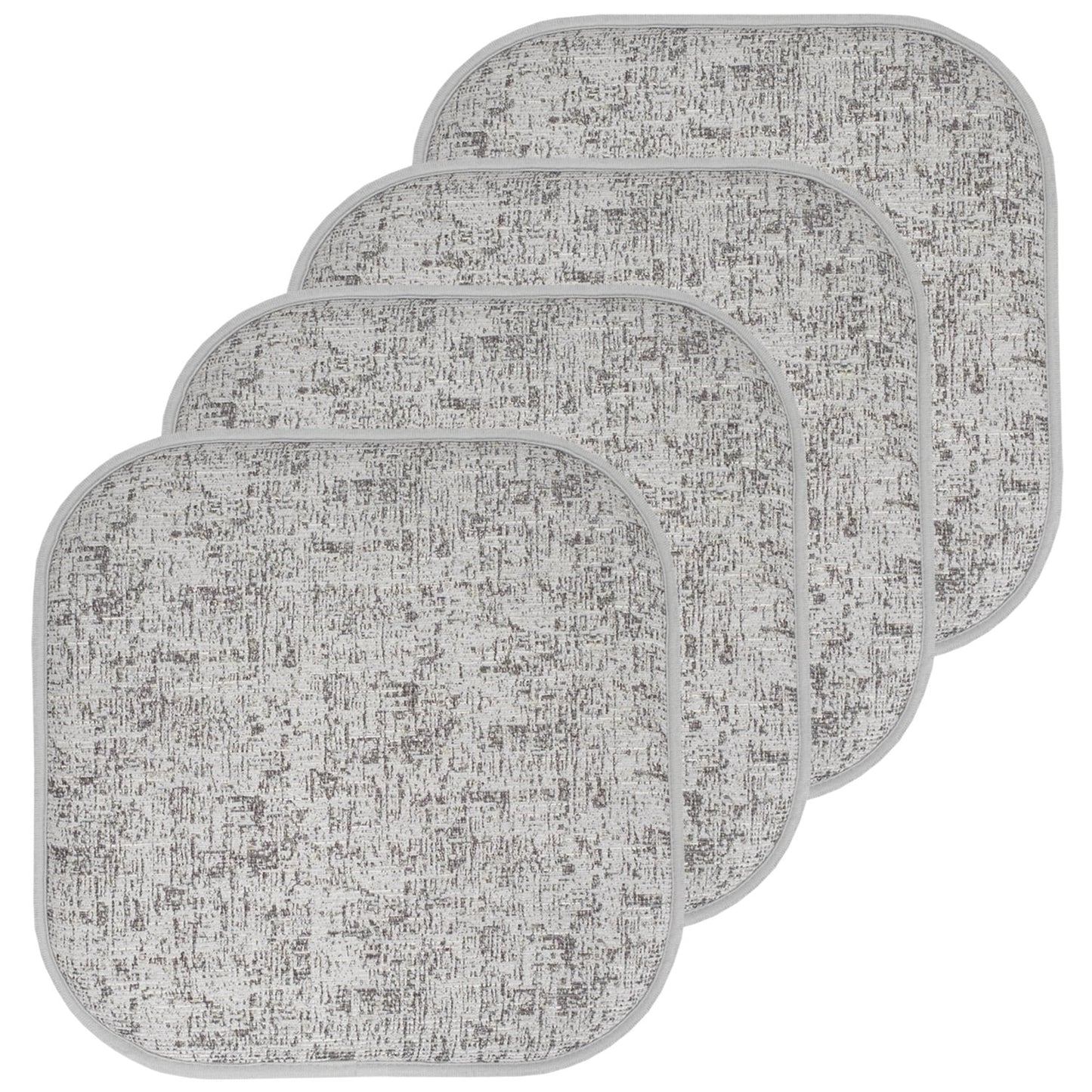Broadway Memory Foam No Slip Back 16 x 16 Chair Pad Cushion 4 Pack - Blue-Black