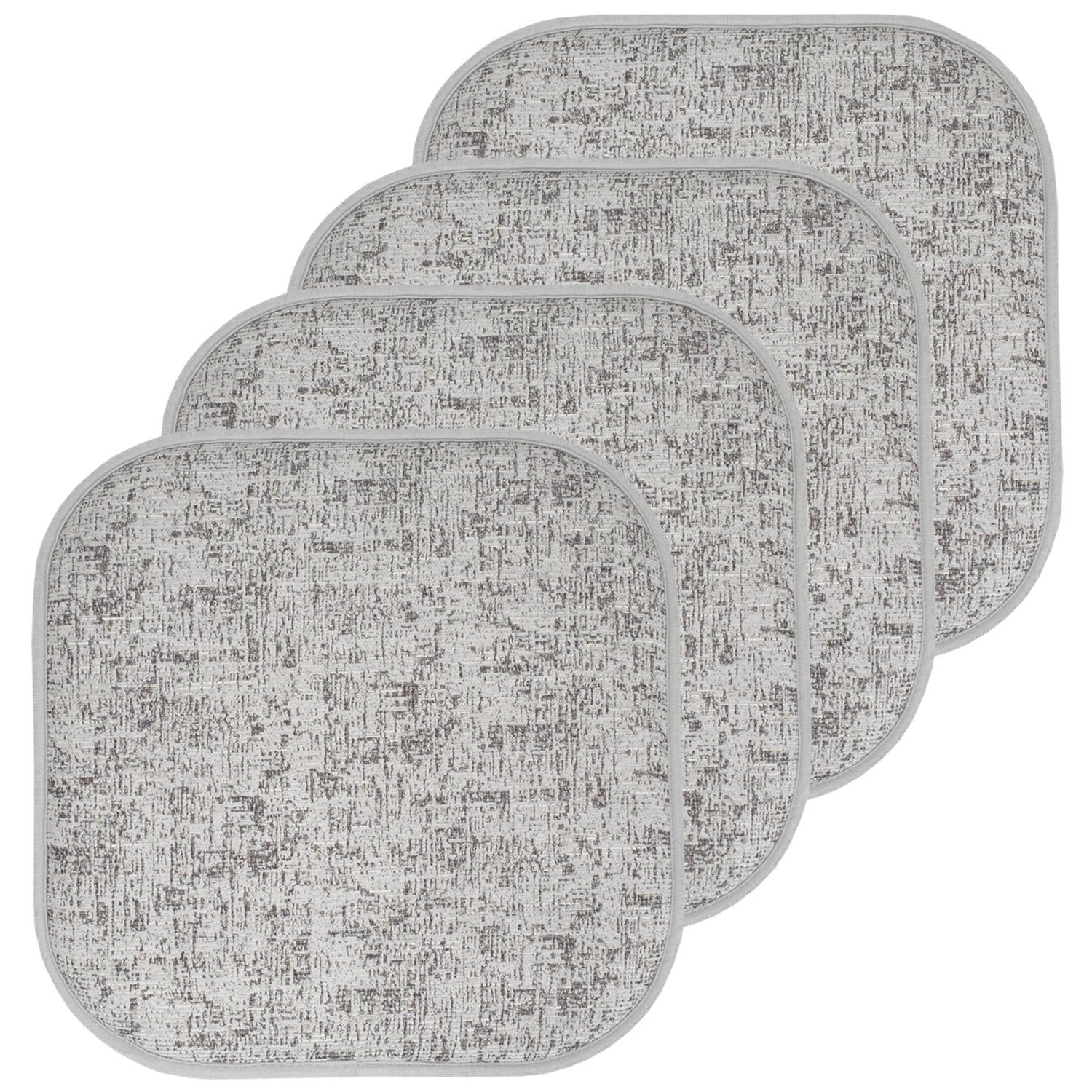 Broadway Memory Foam No Slip Back 16 x 16 Chair Pad Cushion 4 Pack - Blue-Black