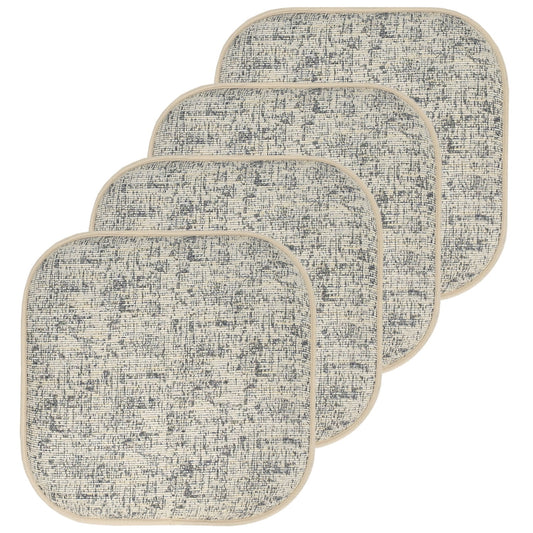 Broadway Memory Foam No Slip Back 16 x 16 Chair Pad Cushion 4 Pack - Cream-Chocolate