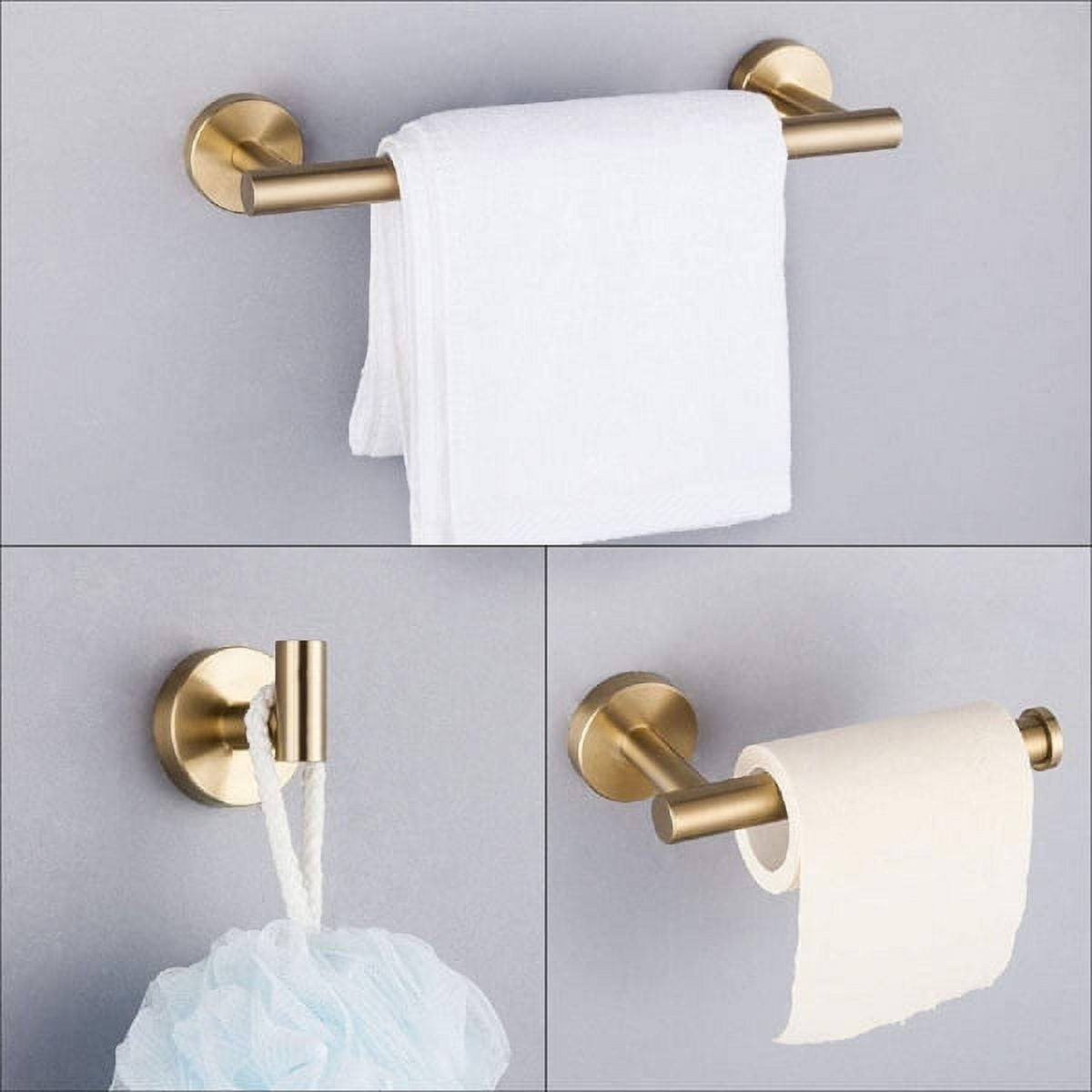 Juego de Accesorios de BaÃ±o de NÃ­quel Cepillado: Toallero de Pared de Acero Inoxidable 304, Soporte y Gancho para Papel HigiÃ©nico, Organizador Antioxidante para BaÃ±os