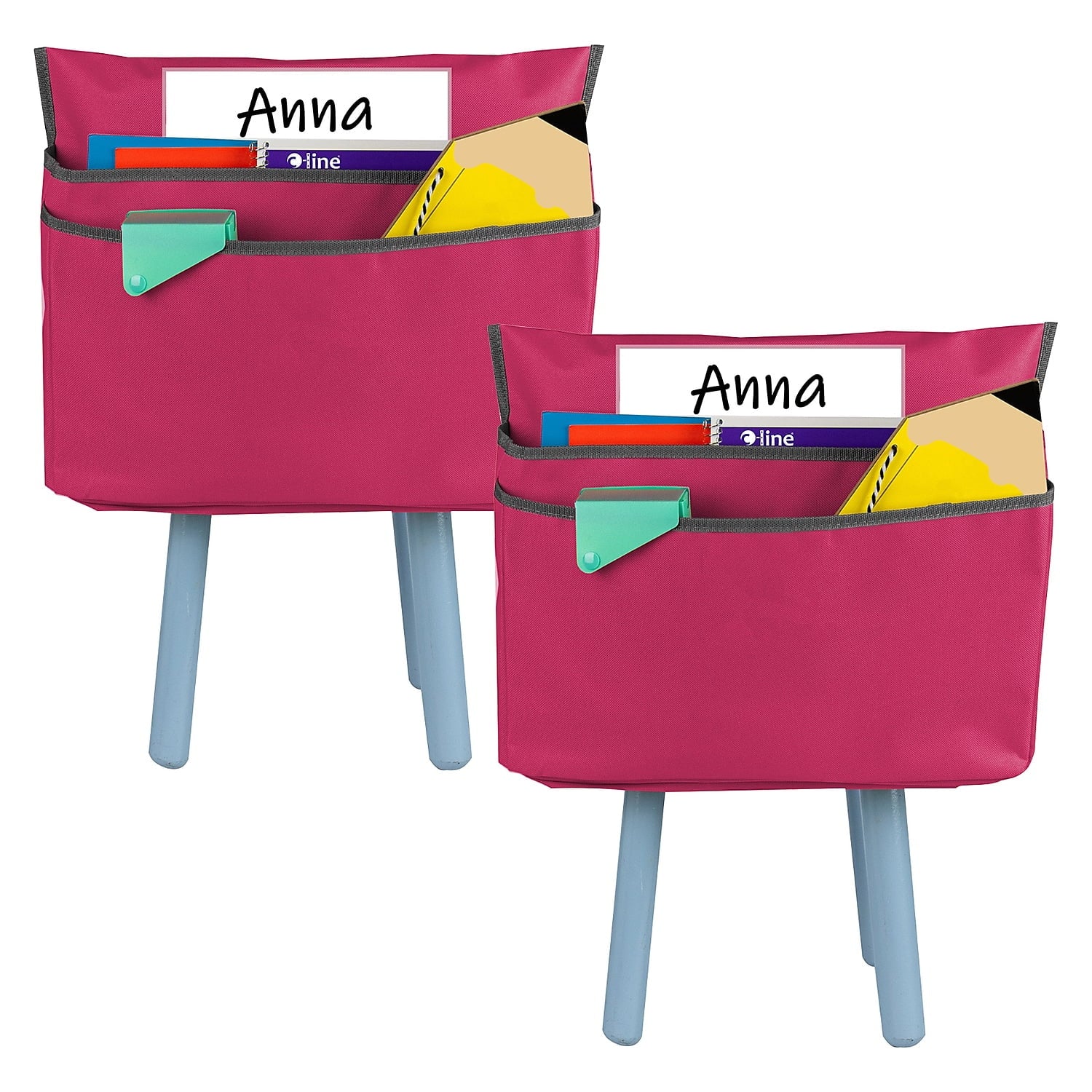 C-Line Large Chair Cubbie, 17", Sunset Red, Pack of 2