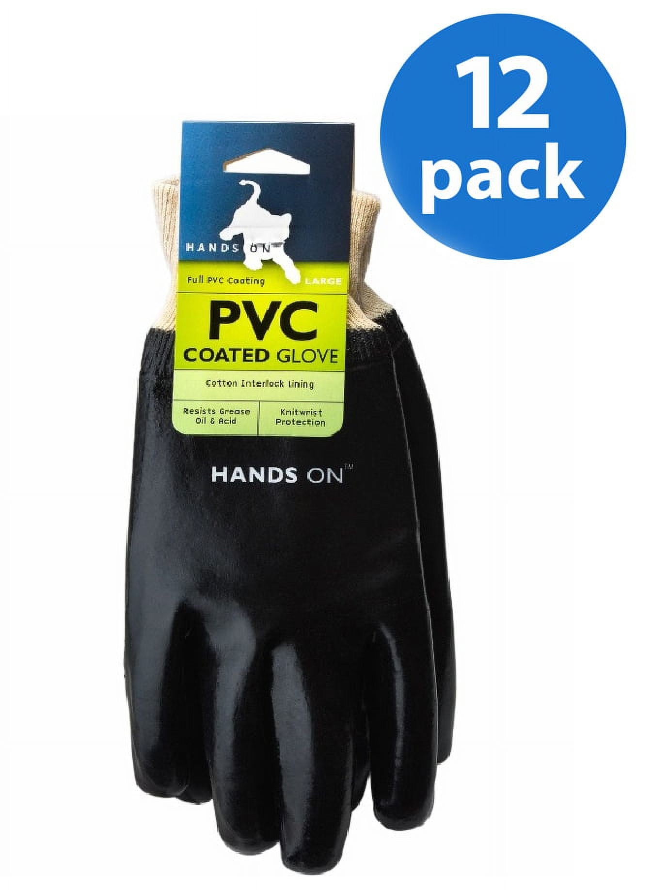 CD9000-L-12PK, Fully Coated PVC Gloves, 12 Pair Value Pack