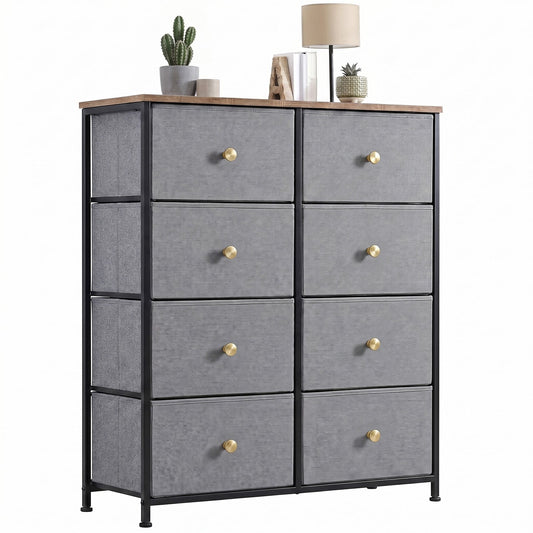 CONCETTA 8-Drawer Fabric Dresser Storage Chest for Bedroom, Closet, Entryway, Storage Furniture for Adults, Blue