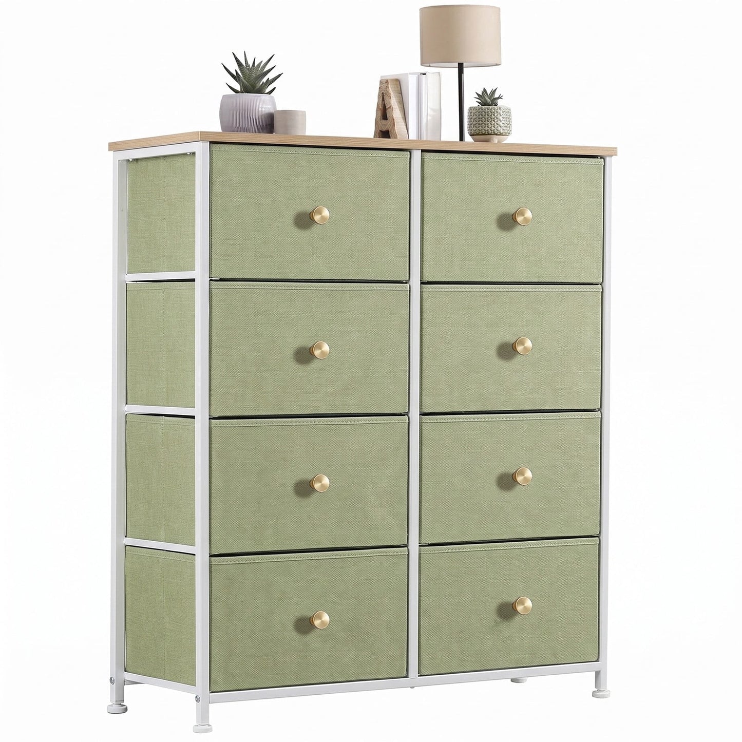 CONCETTA 8-Drawer Fabric Dresser Storage Chest for Bedroom, Closet, Entryway, Storage Furniture for Adults, Light Green