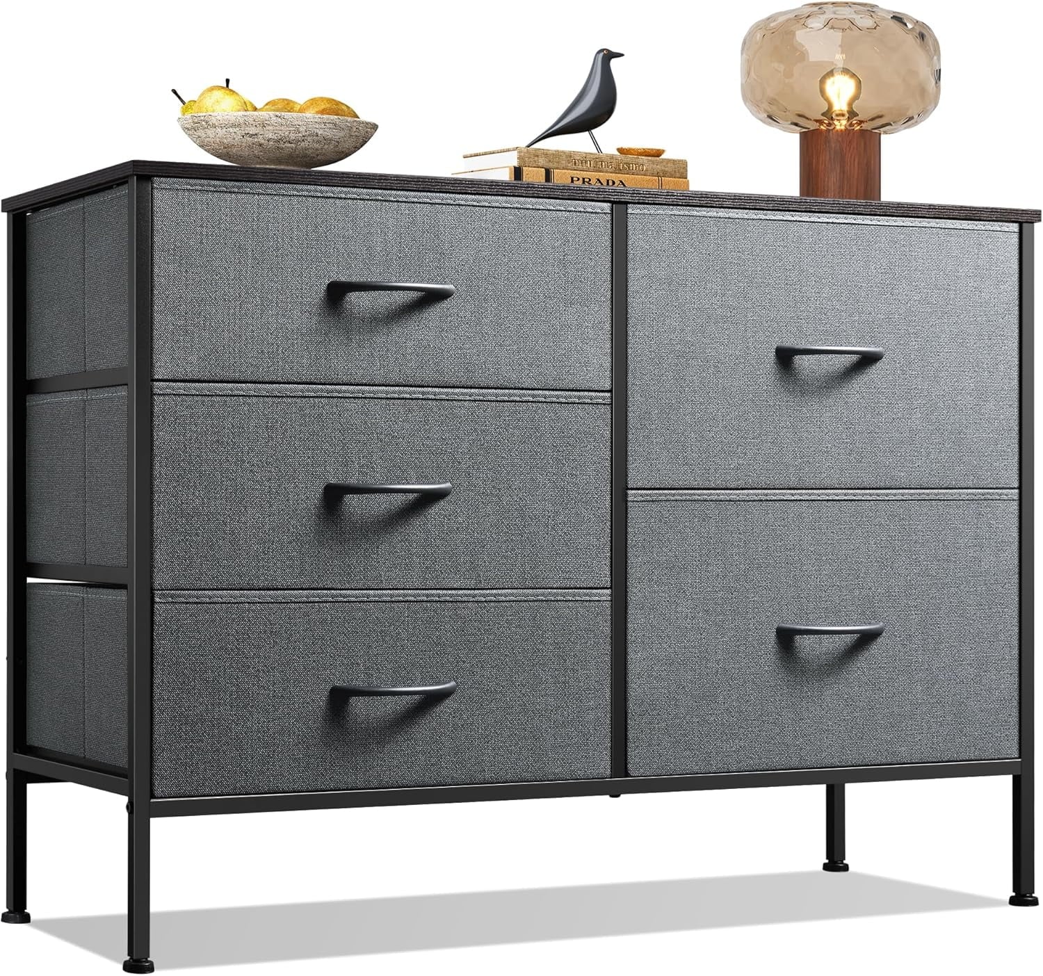 CONCETTA Dresser Storage with 5 Drawers,Storage Organizer for Closet, Suitable for Home and Office Use, Gray