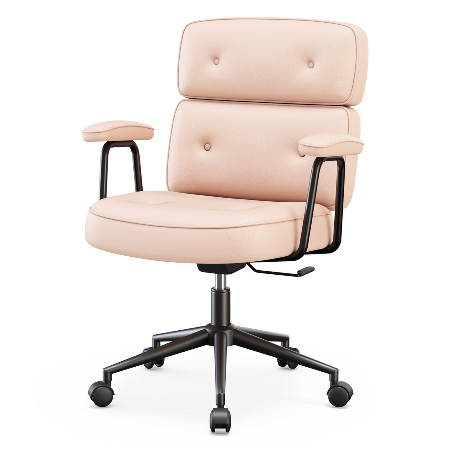 CONCETTA Ergonomic Office Chair, Soft PU Leather Adjustable Task Chair with Lumbar Support and 360Â° Swivel,Pink