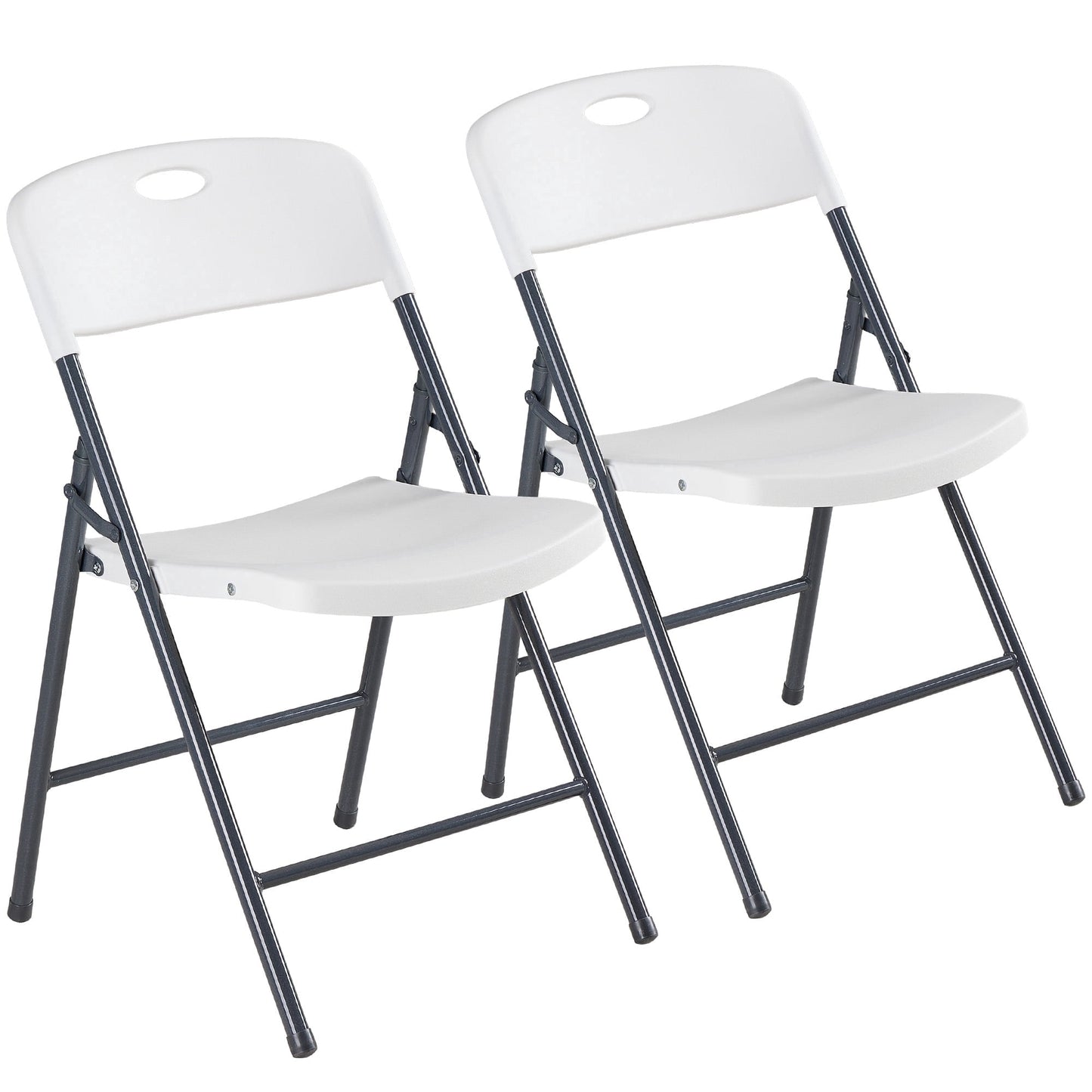 CONCETTA Plastic Folding Chair Of 2, 375LB Load Capacity, Lightweight for Indoor/Outdoor, White
