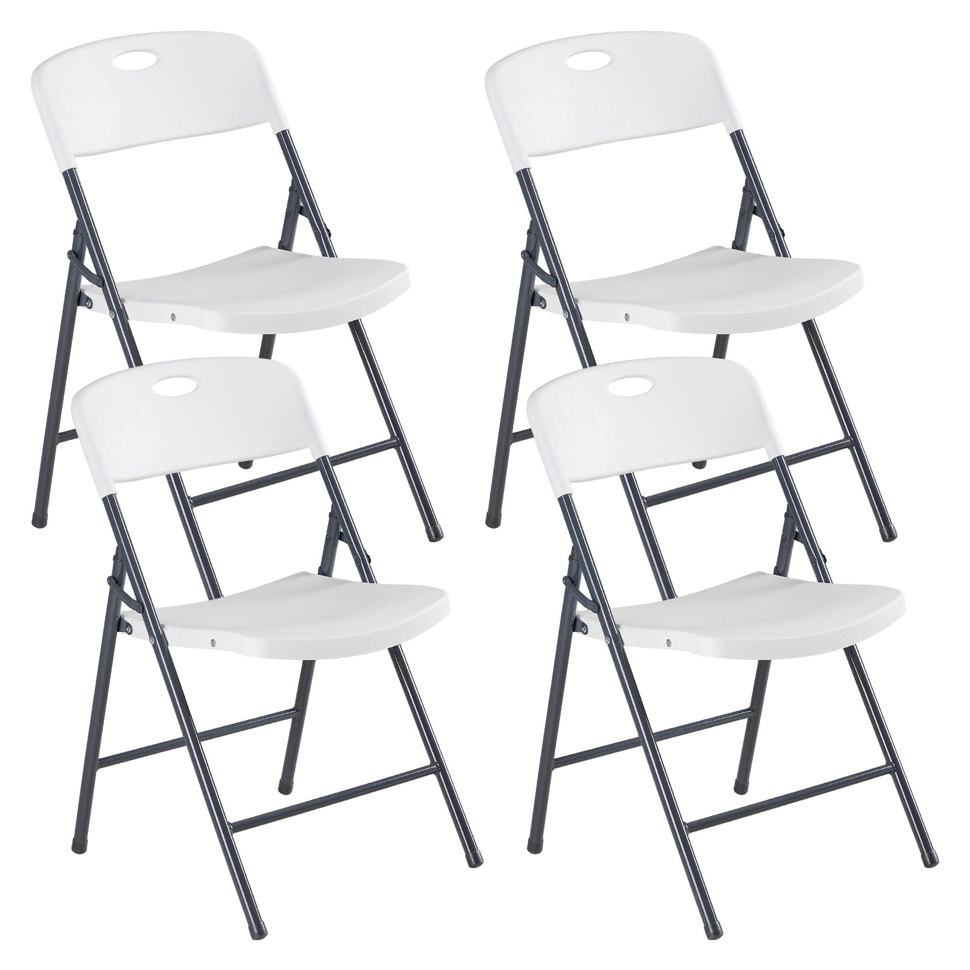 CONCETTA Plastic Folding Chair Of 4, 375LB Load Capacity, Lightweight for Indoor/Outdoor, White