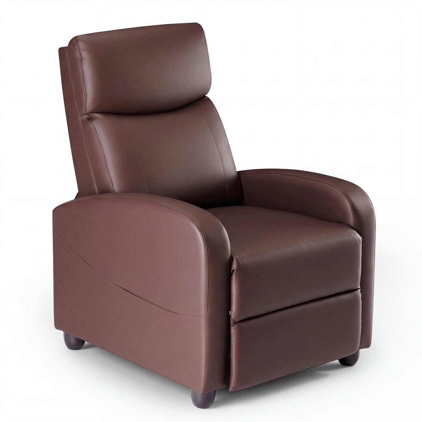 CONCETTA Vibration Massage Recliner Chair, 160Â° Reclining Small Sofa for Living Room & Home Theater, 275lbs Capacity, Relaxing Comfort, Brown