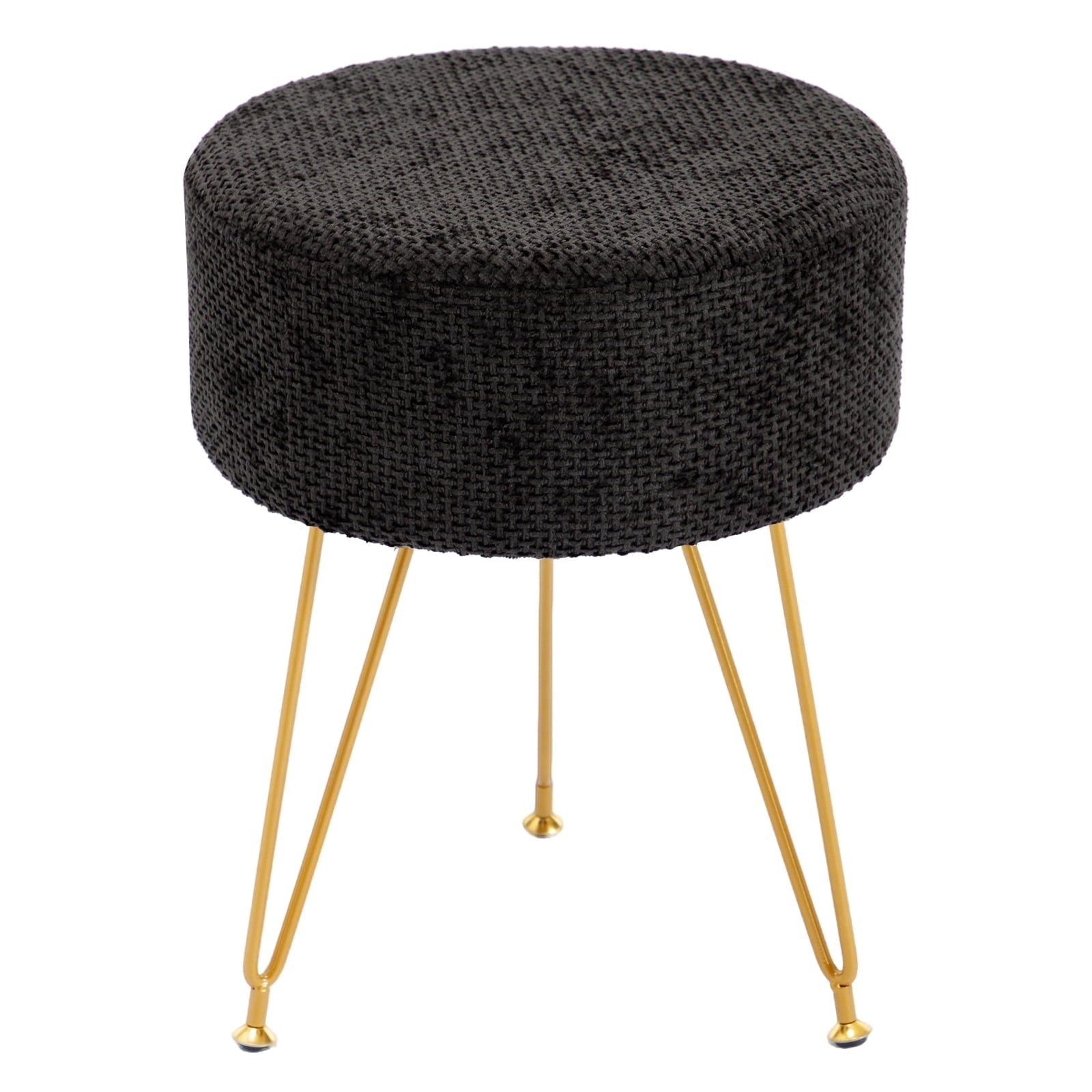 CONCETTA Round Vanity Stool with Storage Ottoman,Vanity Chair for Makeup Room,Small Footrest Ottoman for Home, Living Room, Bedroom