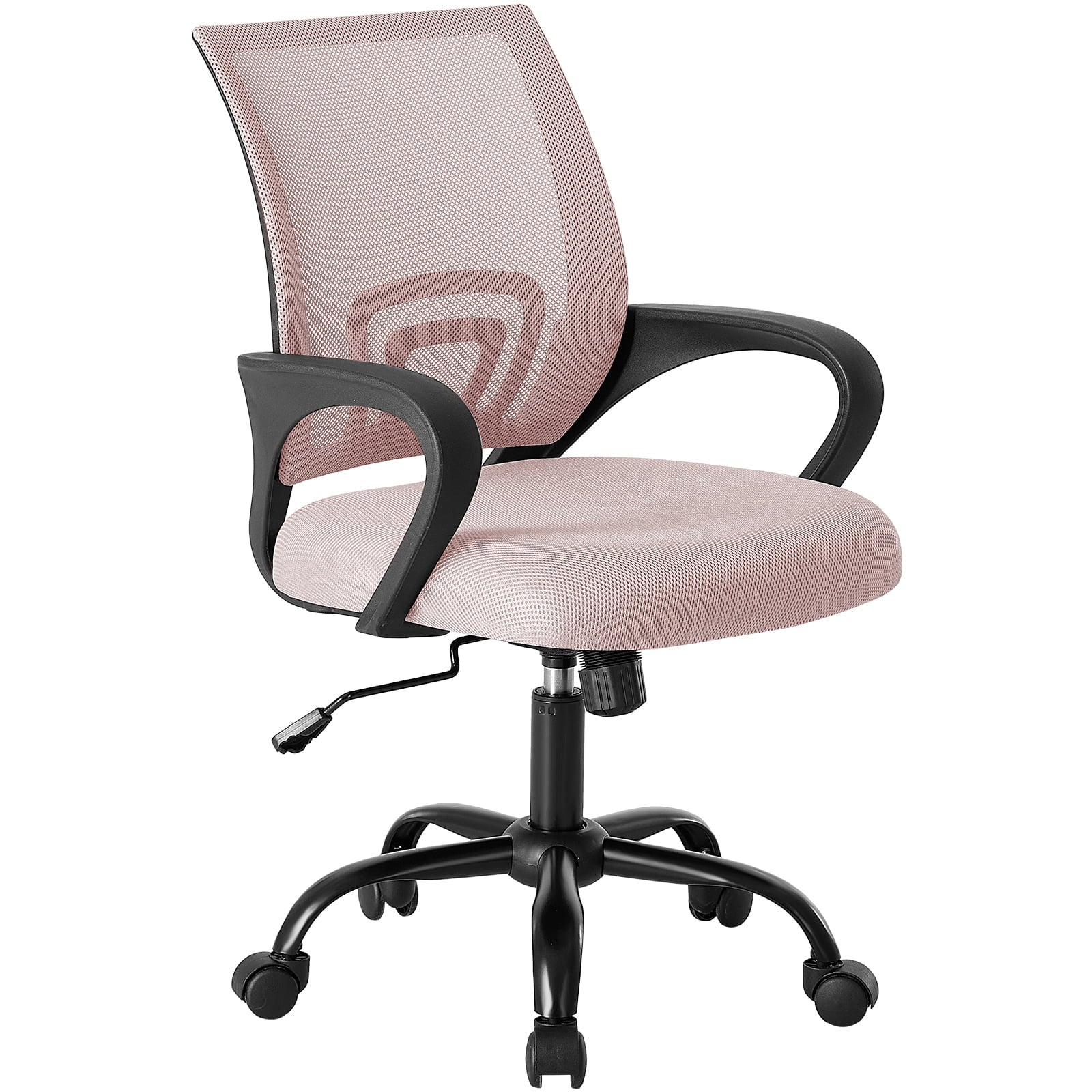 CONCETTA Set of 2 Home Office Computer Chair, With Lumbar Support, Adjustable Height, Fixed Armrests, Suitable For Meeting Rooms, 360Â°Rotation, For Adults, Pink