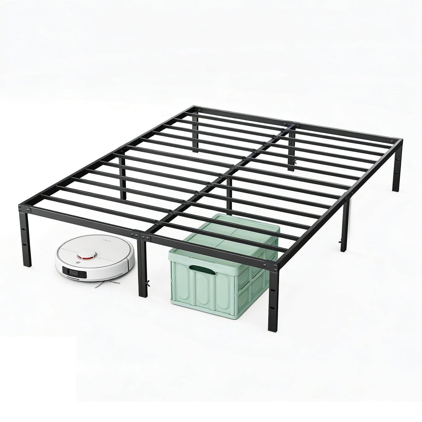 CONCETTA metal bed frame with Storage Space, Heavy Duty Platform Foundation, No Box Spring Needed, 12 inch,Full