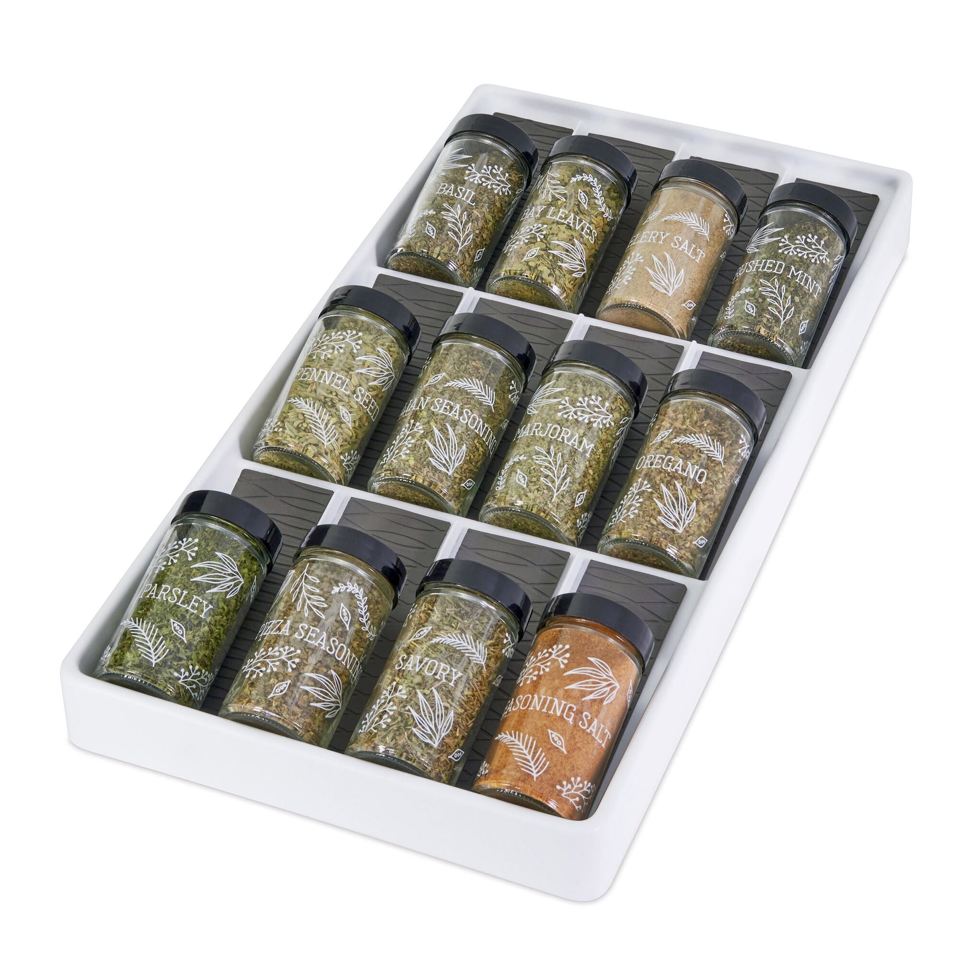Copco 12 Jar In-Drawer Spice Rack, White