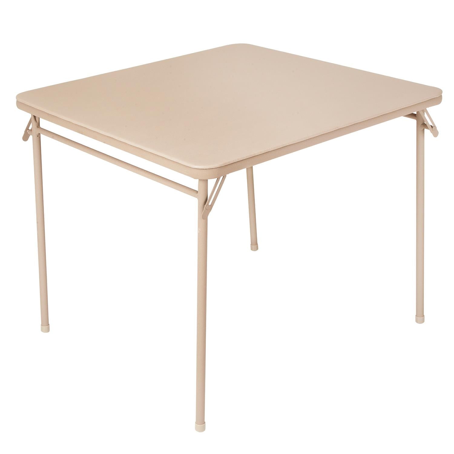 COSCO Mesa Plegable Cuadrada de Vinilo de 34", Lino Antiguo, FÃ¡cil de Limpiar, PortÃ¡til, Ideal para Cenar, Hacer Manualidades, Juegos y Tareas Todos los DÃ­as, Almacenamiento Compacto