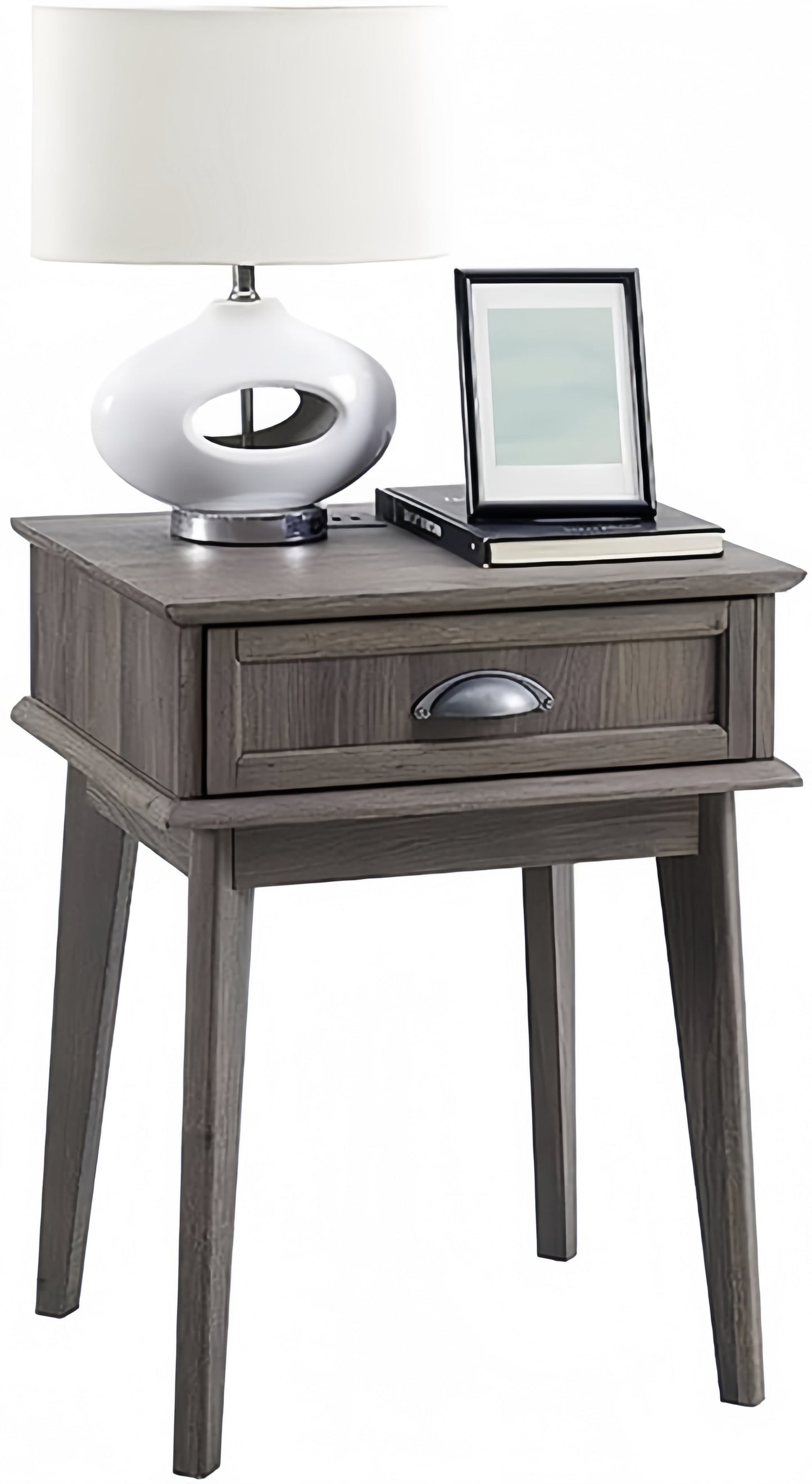 Caffoz End Side Table with Fully Extended Storage Drawerï¼ŒSmoky Oak