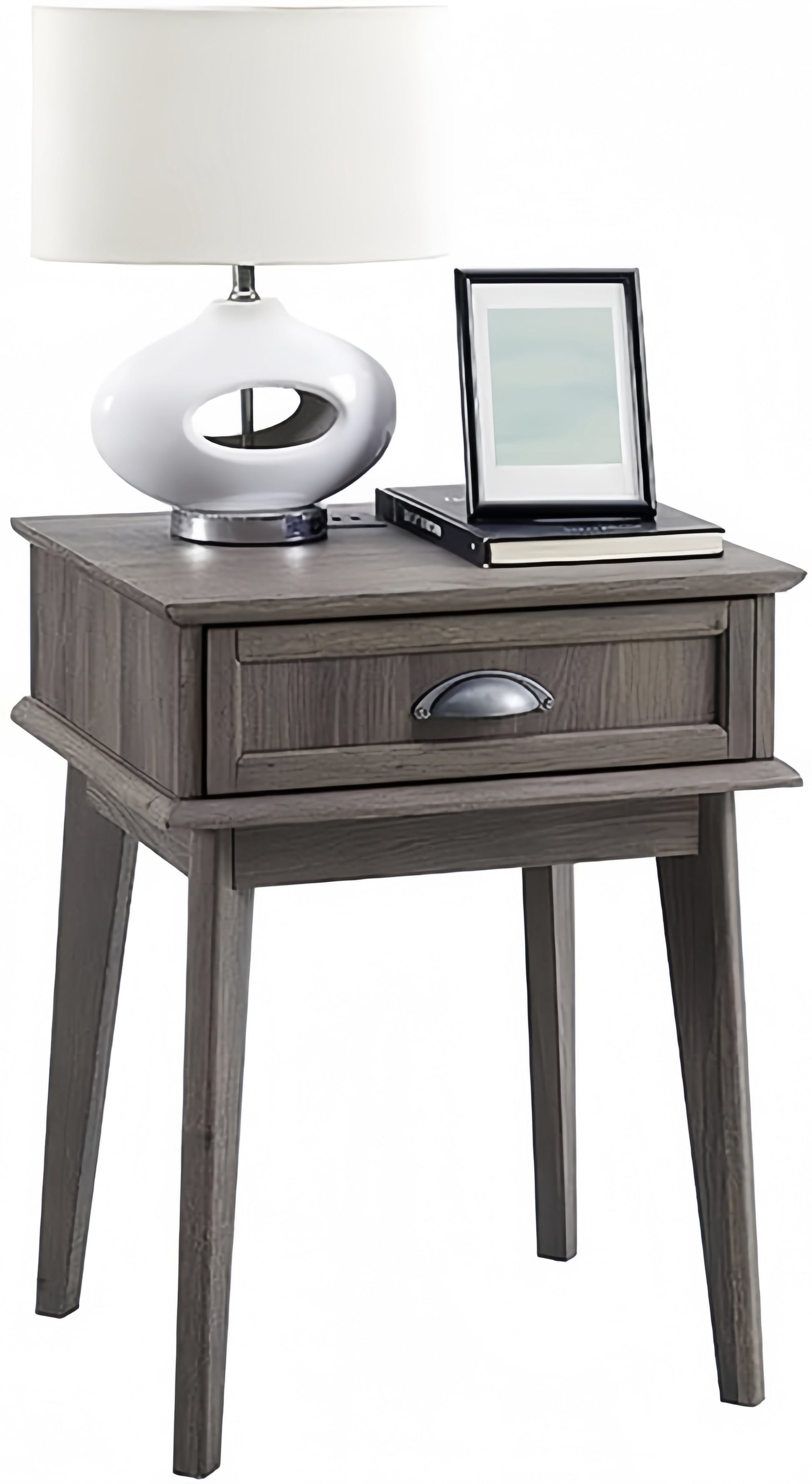 Caffoz End Side Table with Fully Extended Storage Drawerï¼ŒSmoky Oak