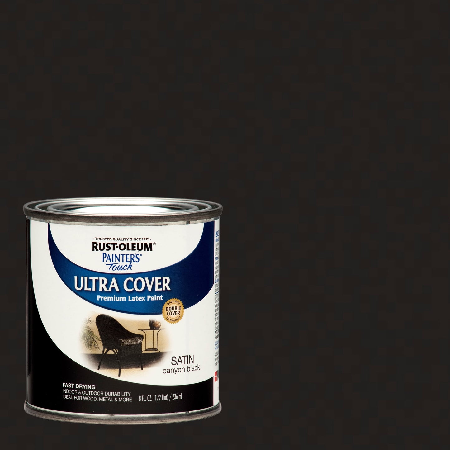 Canyon Black, Rust-Oleum Painter's Touch Ultra Cover Satin, Half Pint, 6 Pack