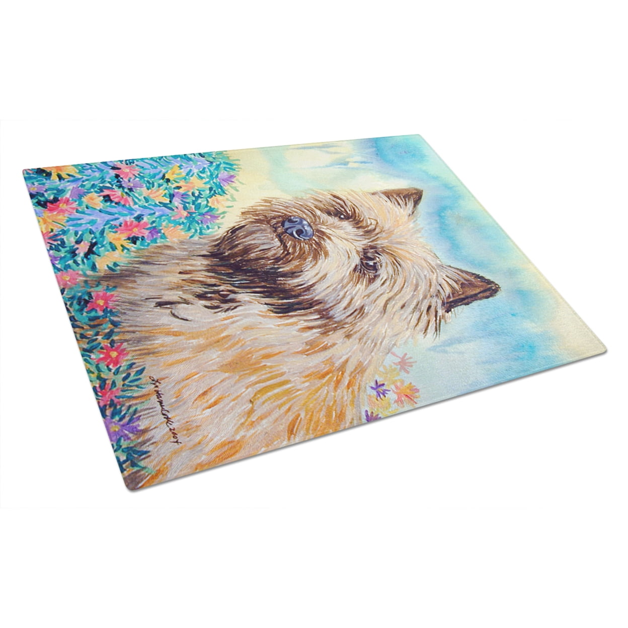 Caroline's Treasures 7238LCB Cairn Terrier Glass Cutting Board Large, 12H x 16W, multicolor