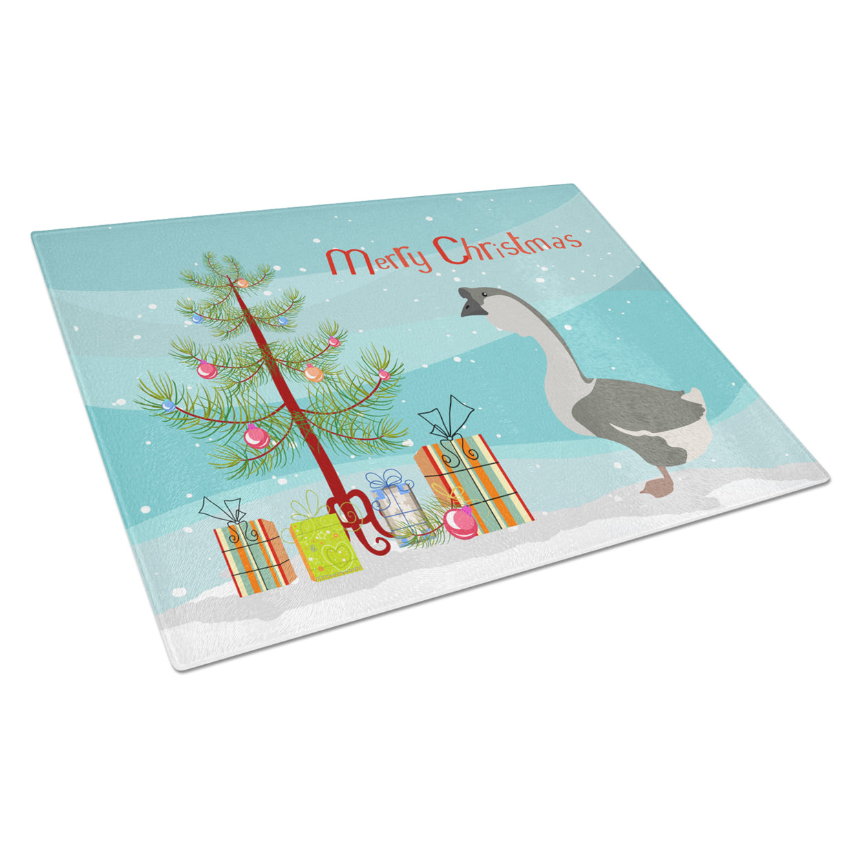 Caroline's Treasures African Goose Christmas Glass Cutting Board Large