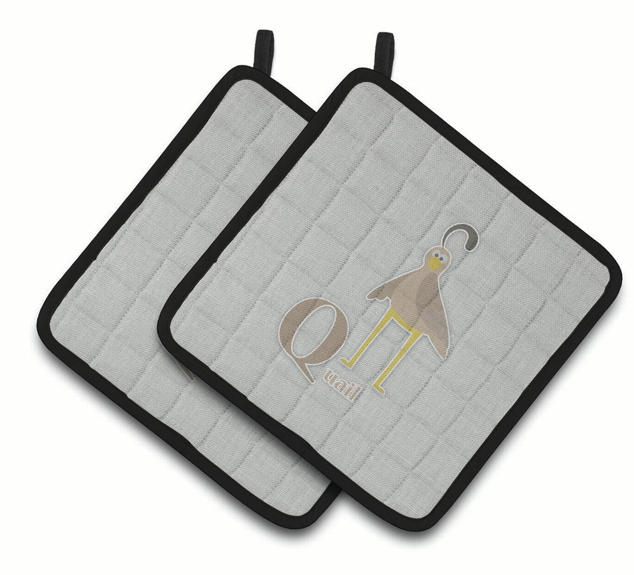 Caroline's Treasures Alphabet Q for Quail Pair of Pot Holders