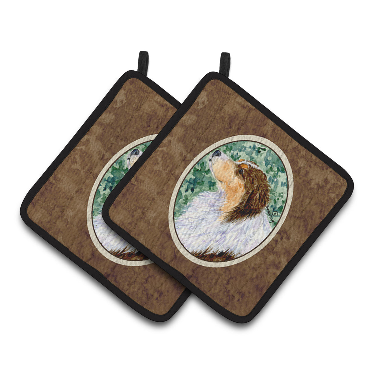 Caroline's Treasures Australian Shepherd Pair of Pot Holders