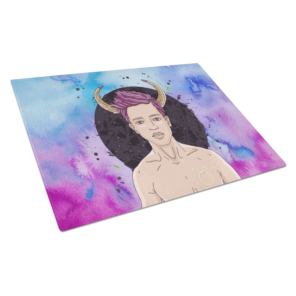 Taurus Zodiac Sign Glass Cutting Board Large