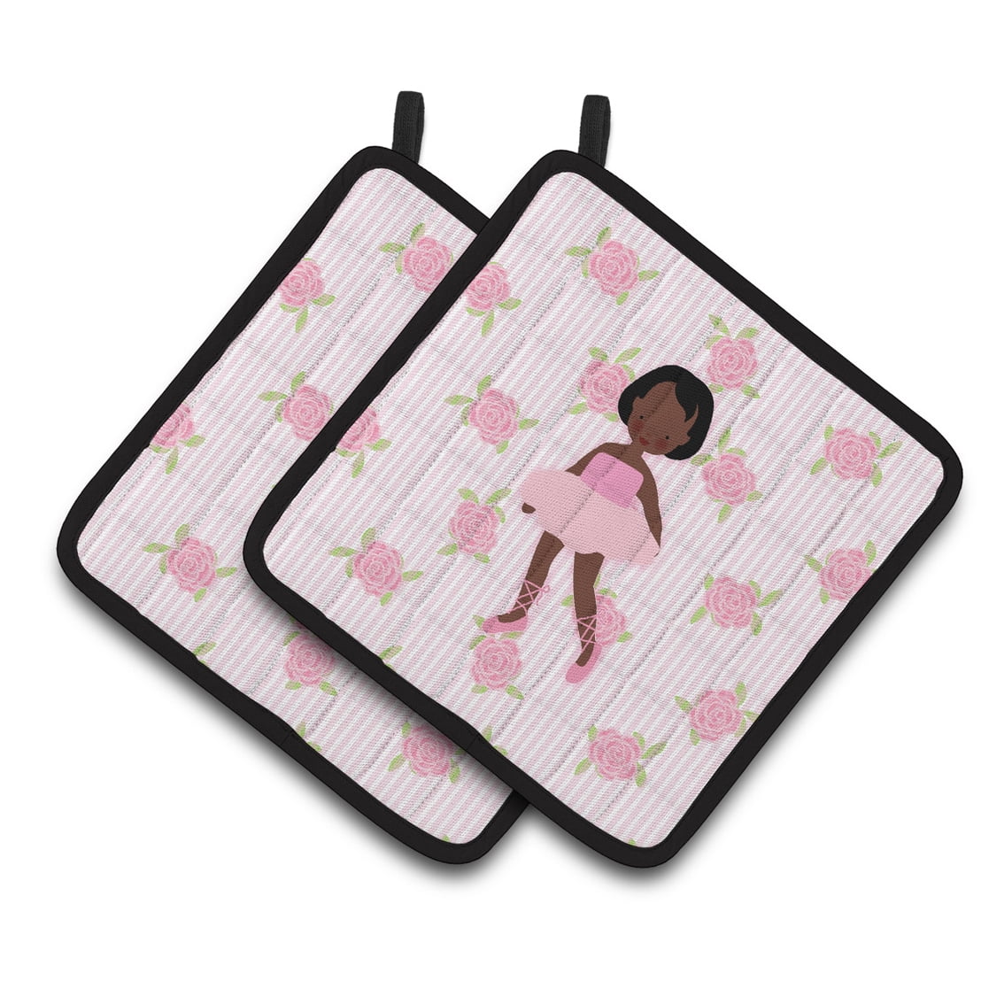 Caroline's Treasures Ballerina African Short Hair Pair of Pot Holders