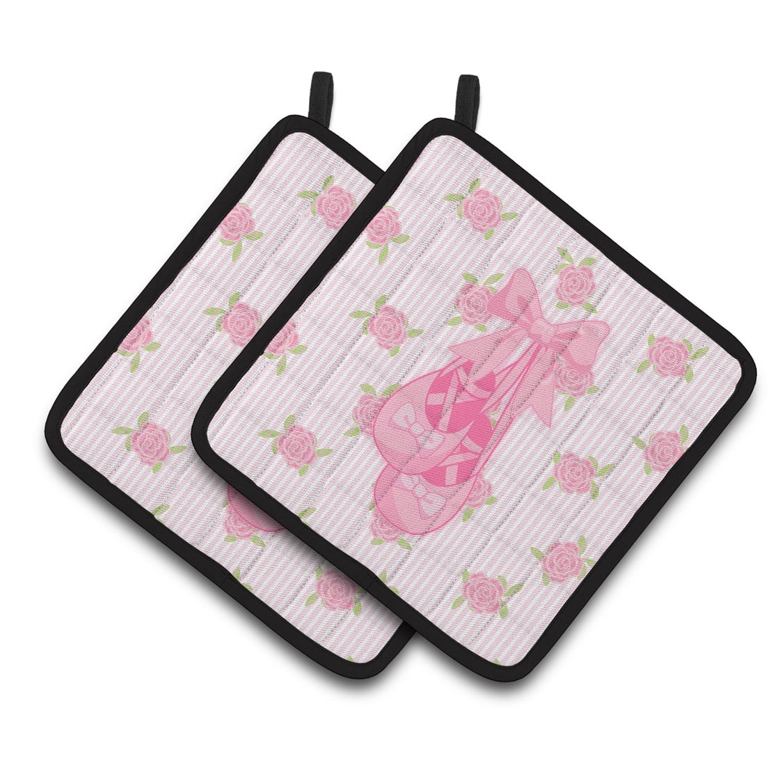 Caroline's Treasures Ballerina Ballet Shoes Pair of Pot Holders