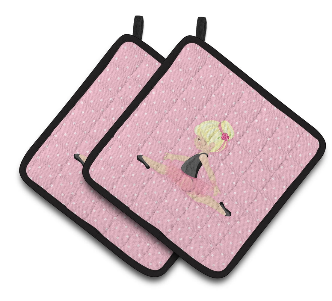 Caroline's Treasures Ballerina Blonde Jete Pair of Pot Holders