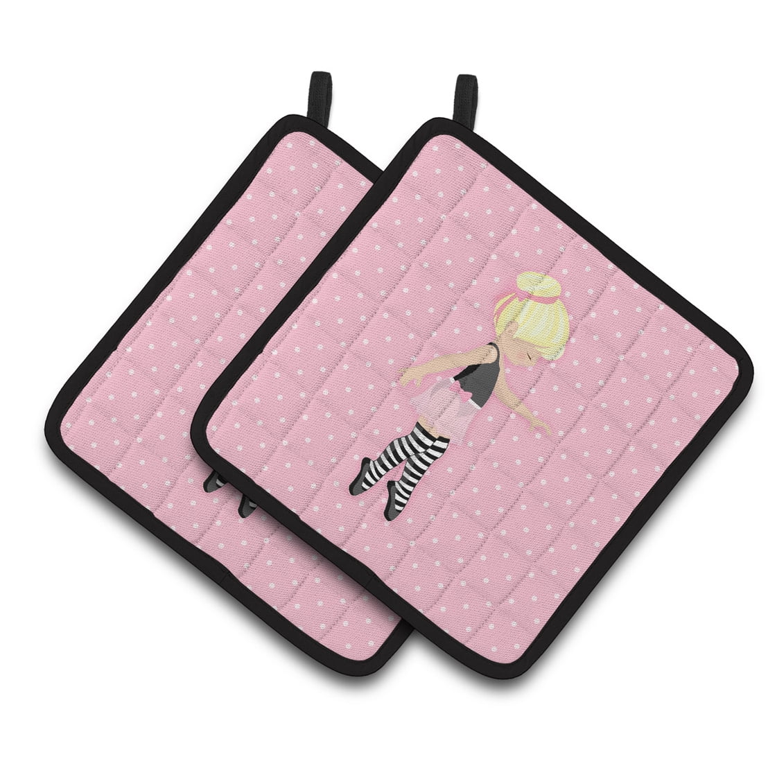 Caroline's Treasures Ballerina Blonde Releve Pair of Pot Holders