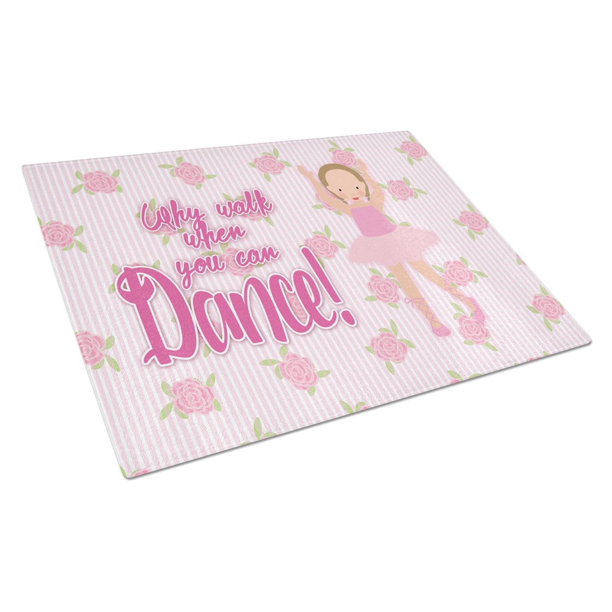 Caroline's Treasures Ballet Brown Short Hair Glass Cutting Board Large