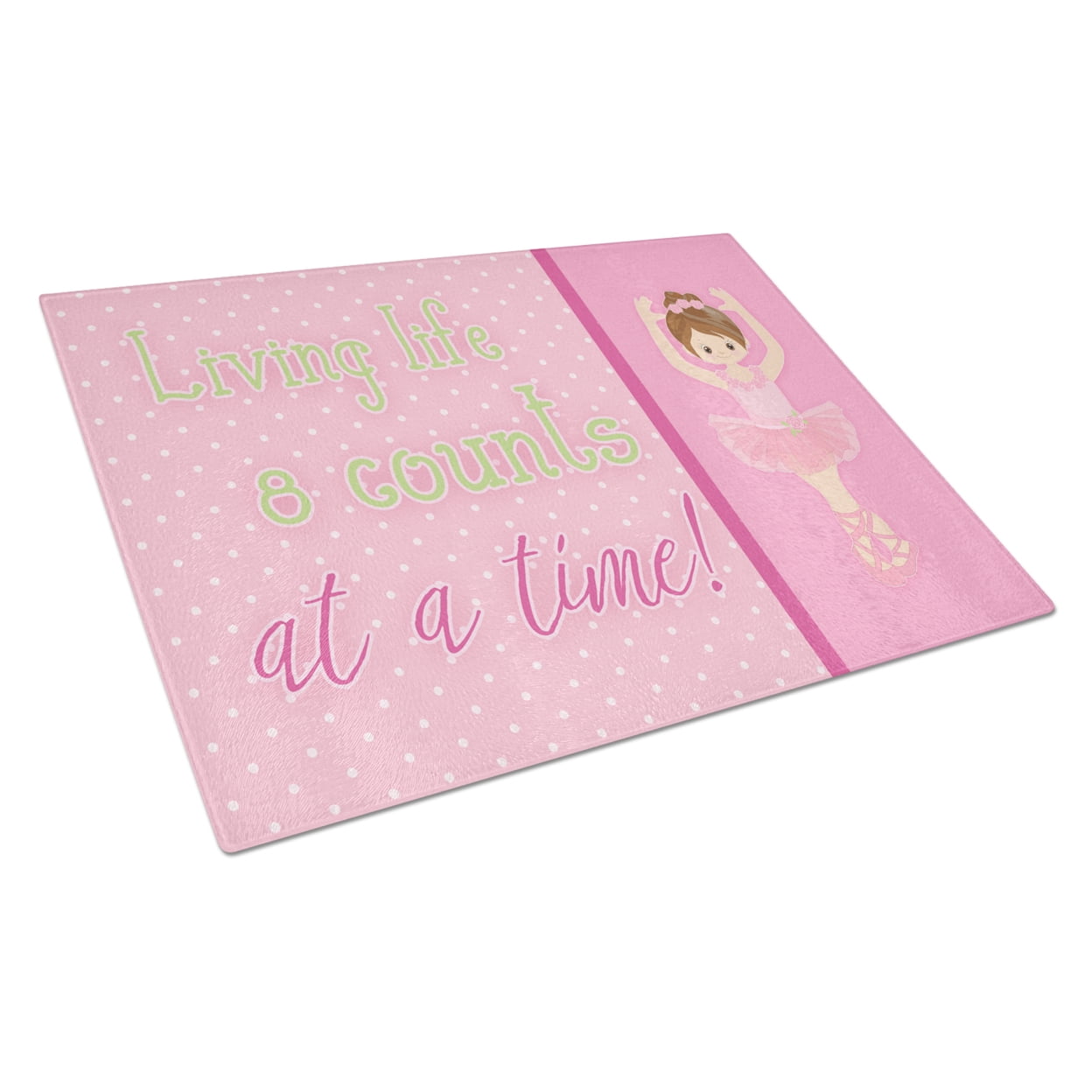 Caroline's Treasures Ballet in 8 Counts Brunette Glass Cutting Board Large