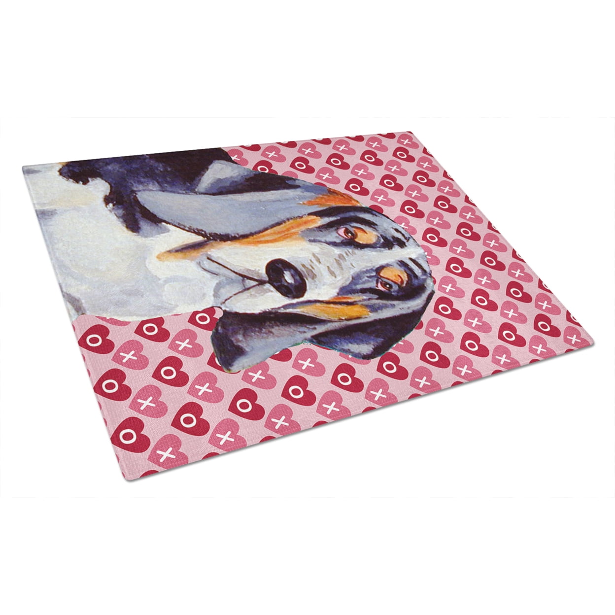 Caroline's Treasures Basset Hound Hearts Love and Valentine's Day Portrait Glass Cutting Board Large