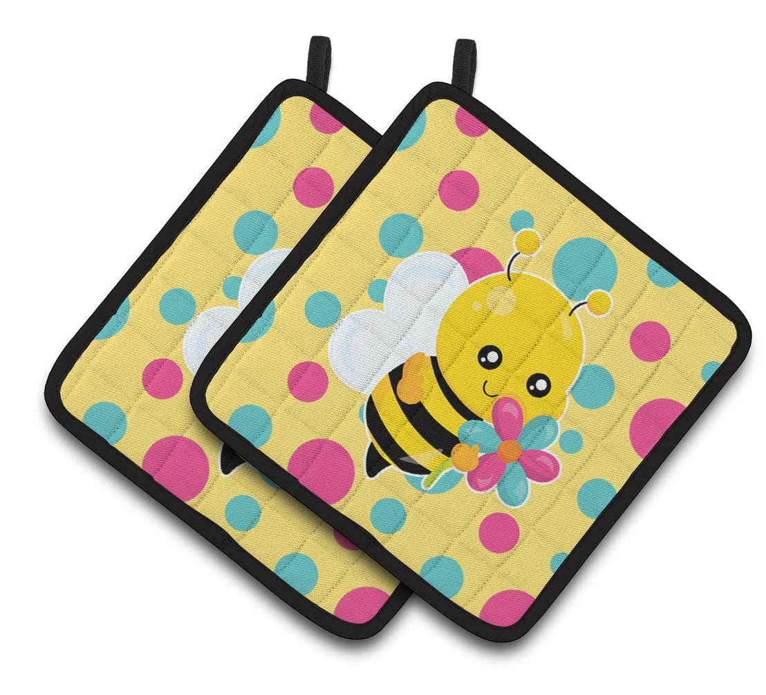 Caroline's Treasures Bee with Flower Pair of Pot Holders