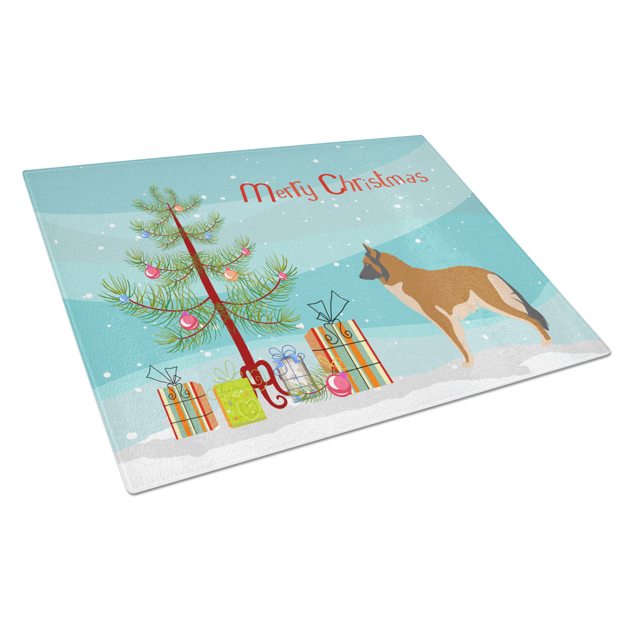 Caroline's Treasures Belgian Tervuren Christmas Glass Cutting Board Large