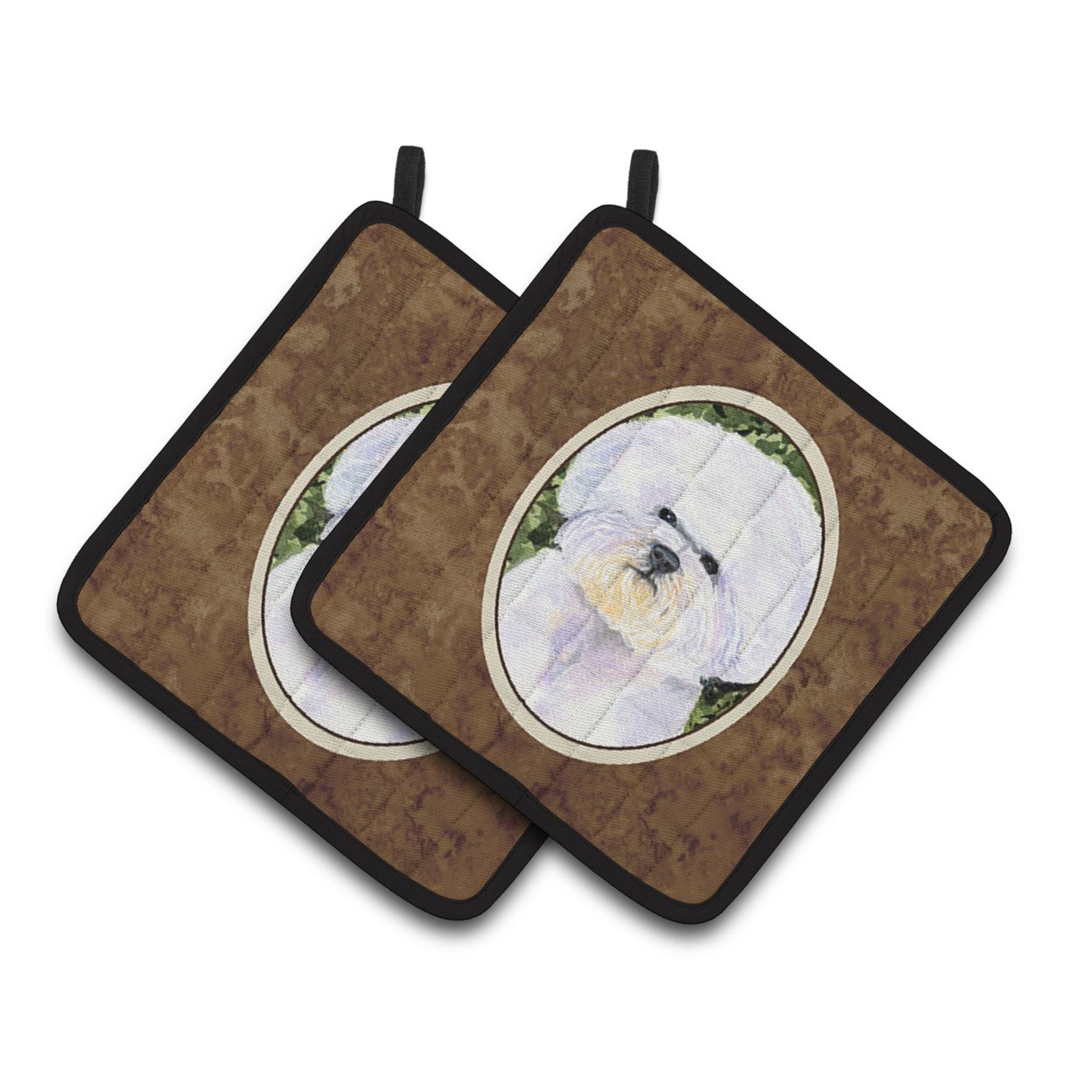 Bichon Frise Pair of Pot Holders