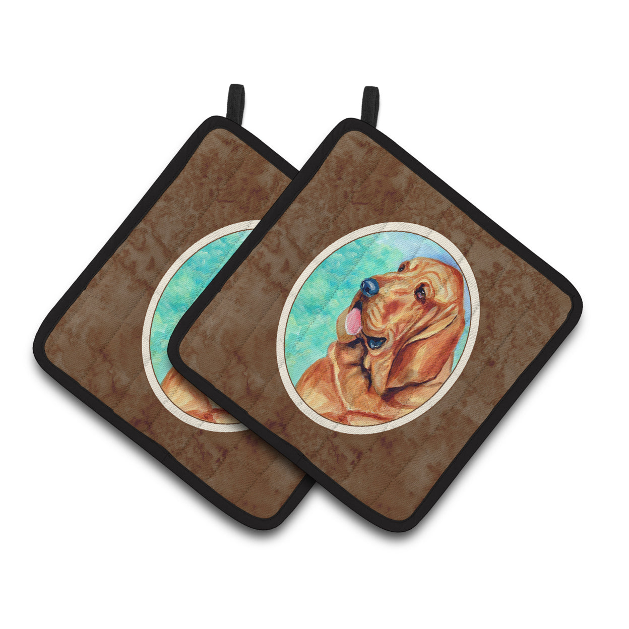 Caroline's Treasures Bloodhound Pair of Pot Holders
