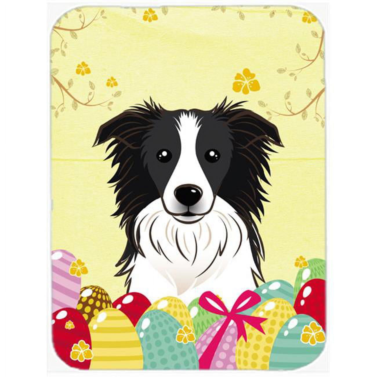 Caroline's Treasures Border Collie Easter Egg Hunt Glass Cutting Board Large
