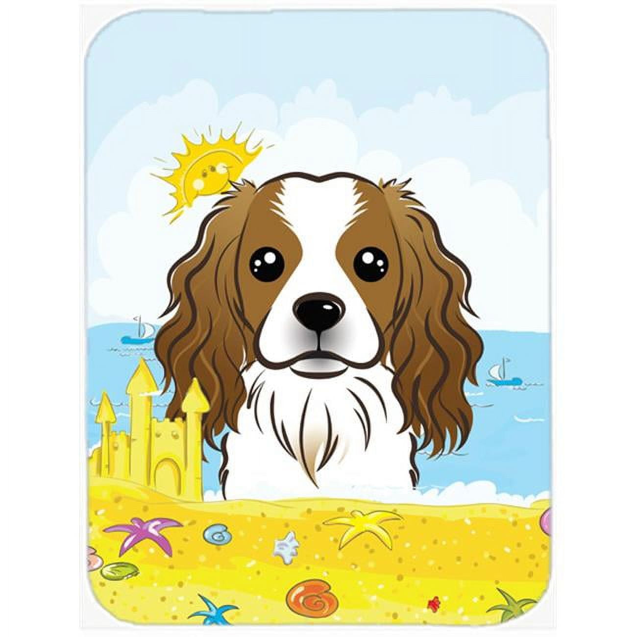 Caroline's Treasures Cavalier Spaniel Summer Beach Glass Cutting Board Large