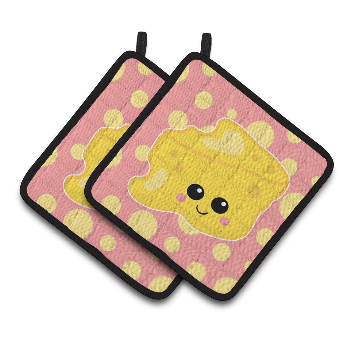 Caroline's Treasures Cheese Head Face Pair of Pot Holders