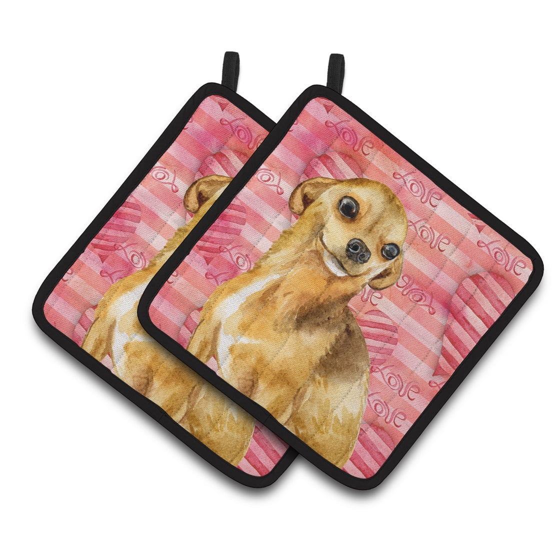 Chihuahua Love Pair of Pot Holders