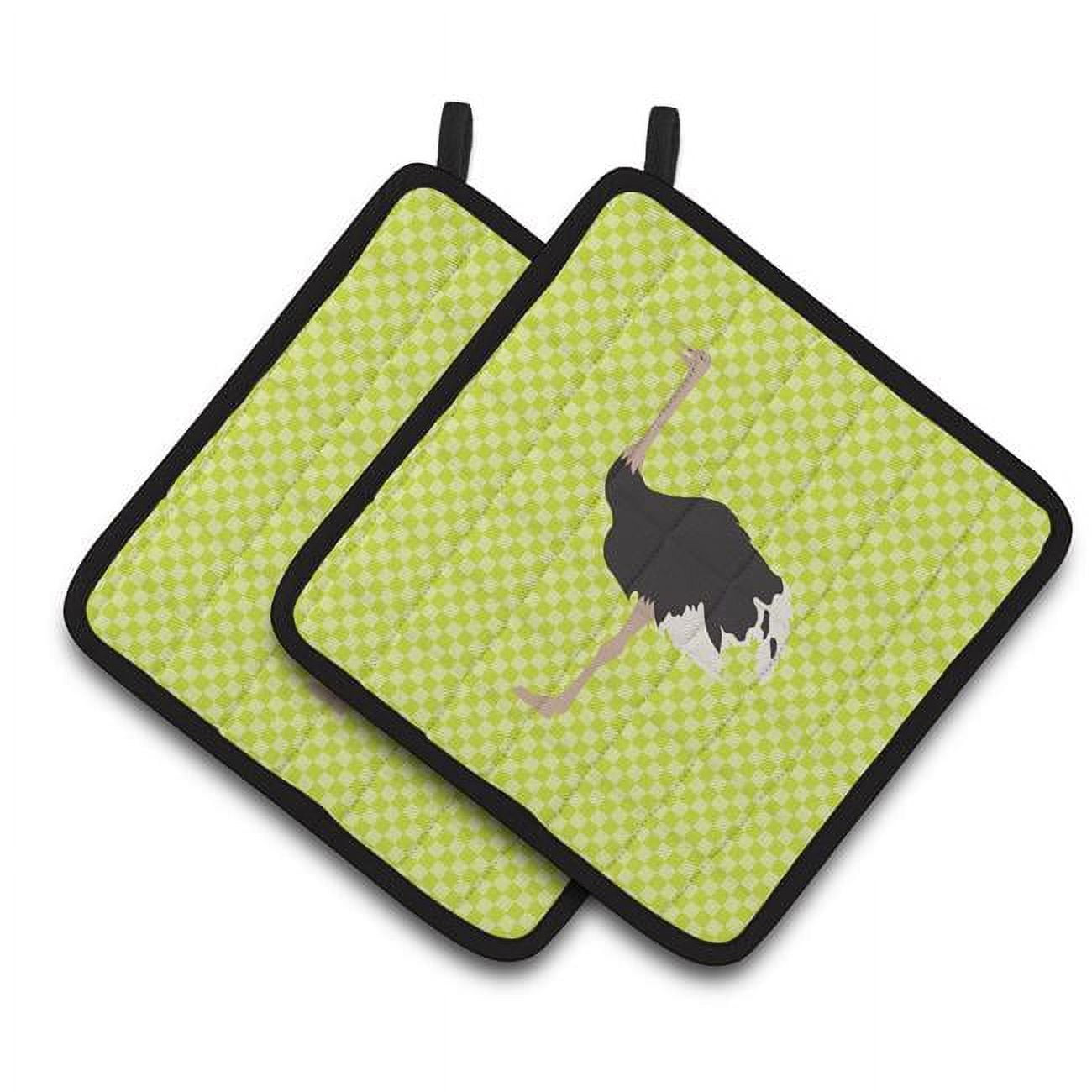 Caroline's Treasures Common Ostrich Green Pair of Pot Holders