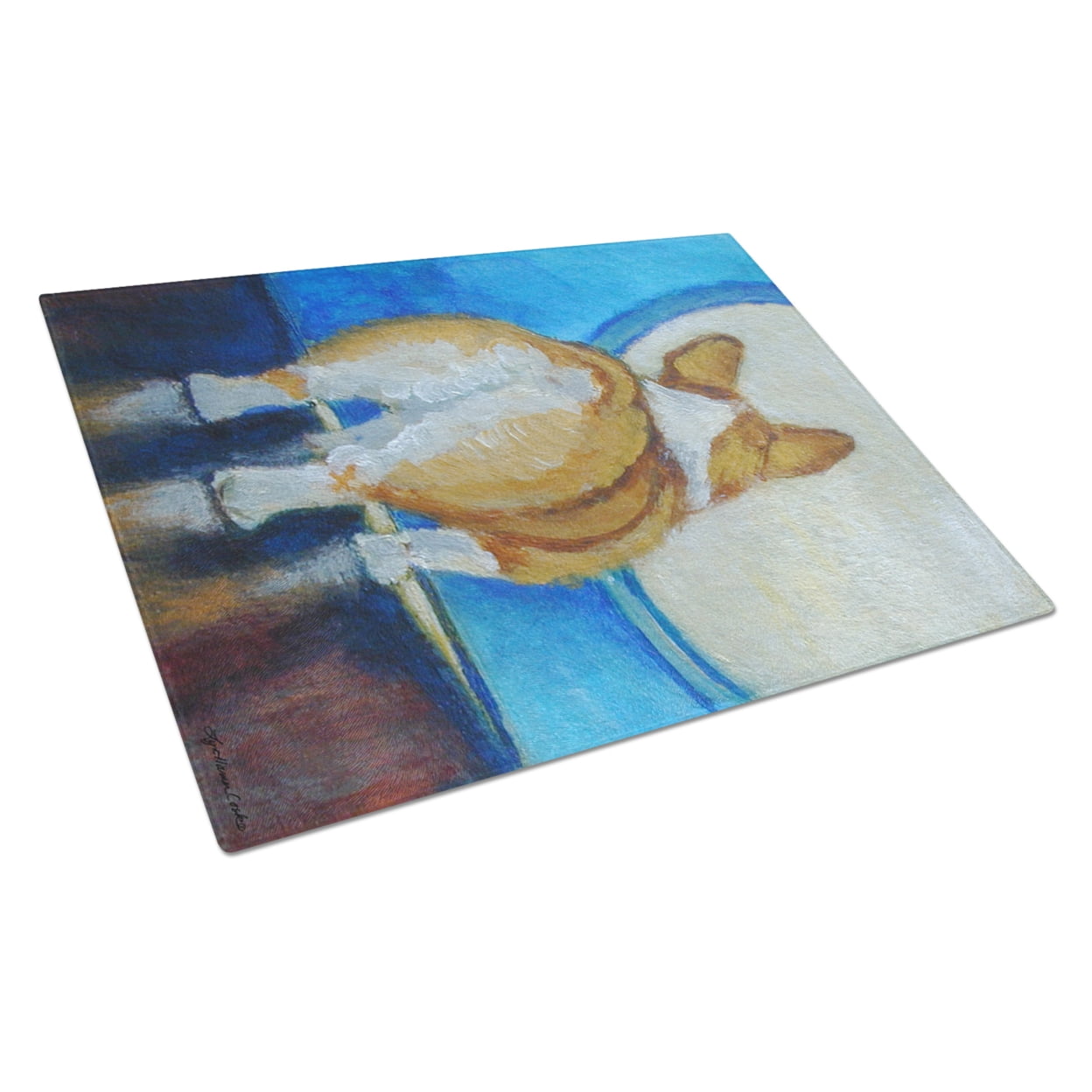Caroline's Treasures Corgi Butt Glass Cutting Board Large